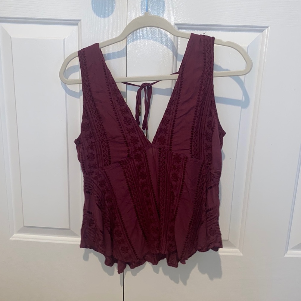 Burgundy Free people tank